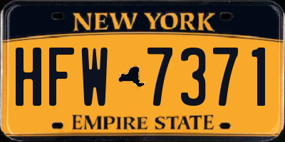 NY license plate HFW7371