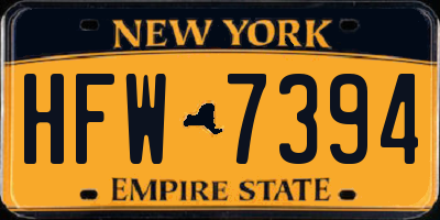 NY license plate HFW7394