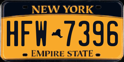 NY license plate HFW7396