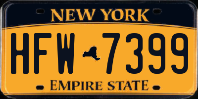 NY license plate HFW7399