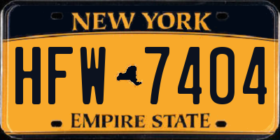 NY license plate HFW7404