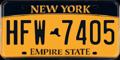 NY license plate HFW7405