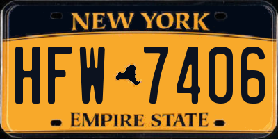 NY license plate HFW7406