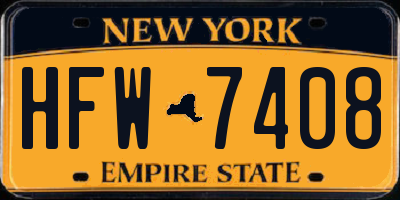 NY license plate HFW7408