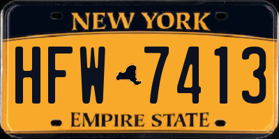 NY license plate HFW7413