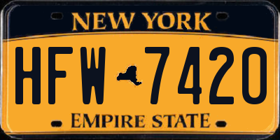 NY license plate HFW7420