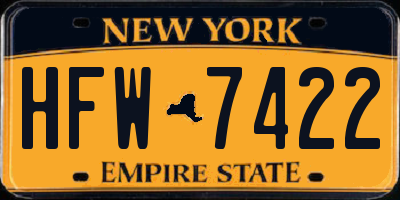 NY license plate HFW7422