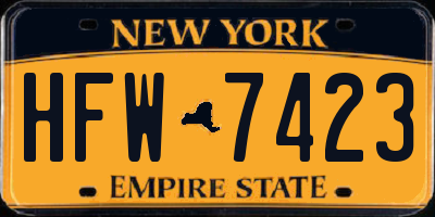NY license plate HFW7423