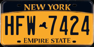 NY license plate HFW7424