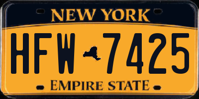 NY license plate HFW7425