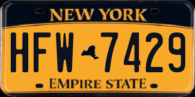 NY license plate HFW7429