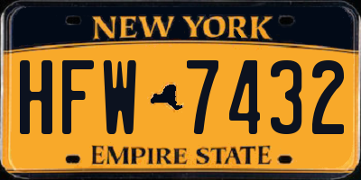 NY license plate HFW7432