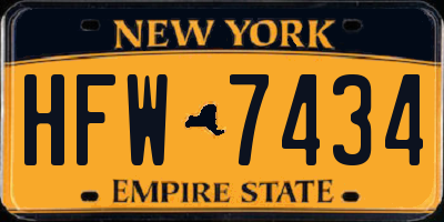 NY license plate HFW7434