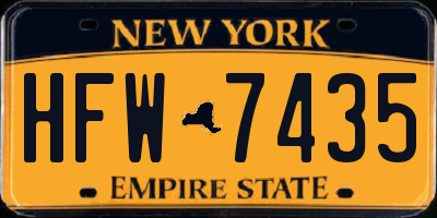 NY license plate HFW7435