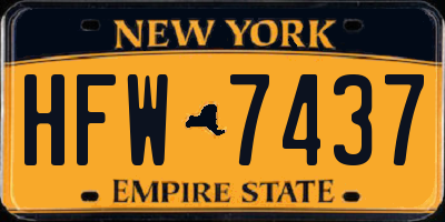 NY license plate HFW7437