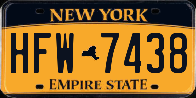 NY license plate HFW7438