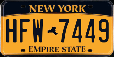 NY license plate HFW7449