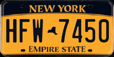 NY license plate HFW7450