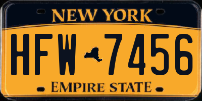 NY license plate HFW7456