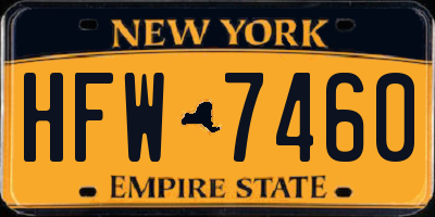 NY license plate HFW7460