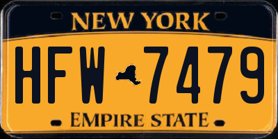 NY license plate HFW7479