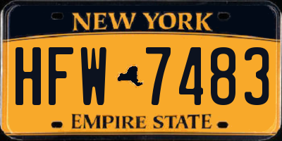 NY license plate HFW7483