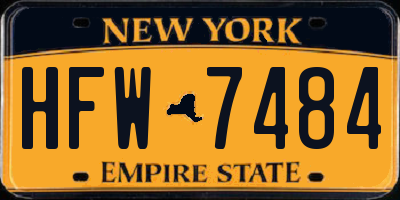 NY license plate HFW7484