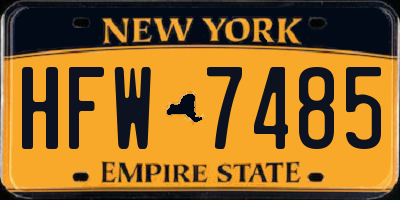 NY license plate HFW7485