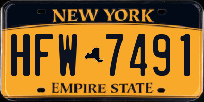 NY license plate HFW7491