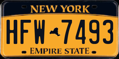 NY license plate HFW7493