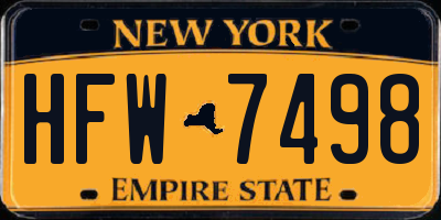 NY license plate HFW7498