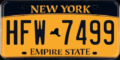 NY license plate HFW7499