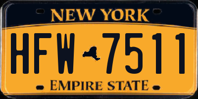 NY license plate HFW7511