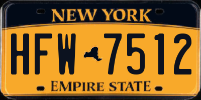 NY license plate HFW7512