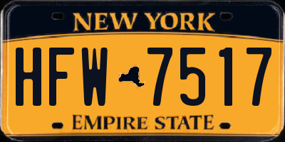 NY license plate HFW7517