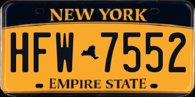 NY license plate HFW7552
