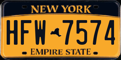 NY license plate HFW7574
