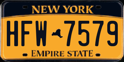 NY license plate HFW7579