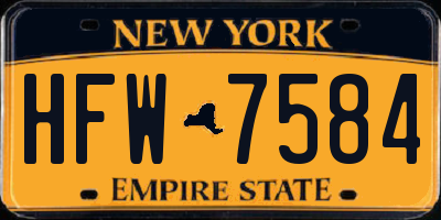 NY license plate HFW7584