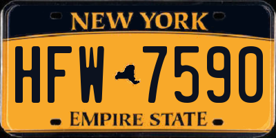 NY license plate HFW7590