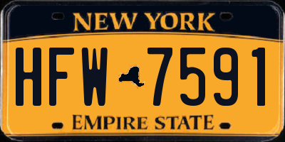 NY license plate HFW7591