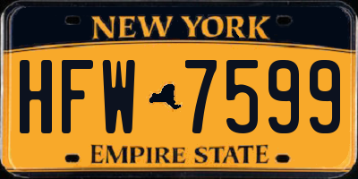 NY license plate HFW7599