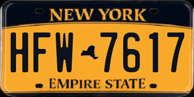 NY license plate HFW7617