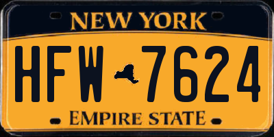 NY license plate HFW7624