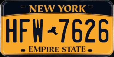 NY license plate HFW7626