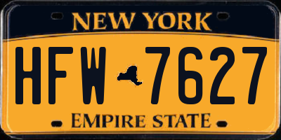 NY license plate HFW7627