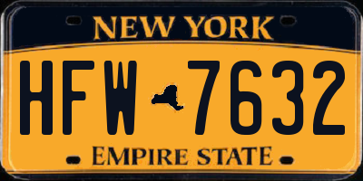 NY license plate HFW7632