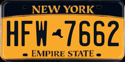 NY license plate HFW7662