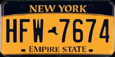 NY license plate HFW7674