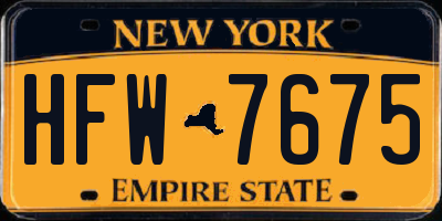 NY license plate HFW7675